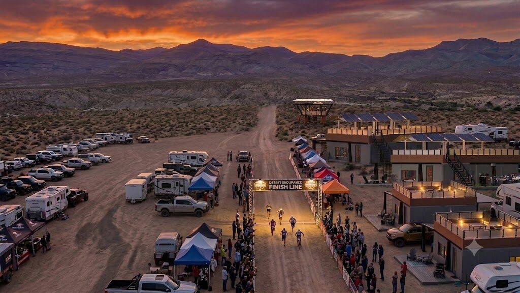 The Finish · Forty Seven Terrain finish line at dusk