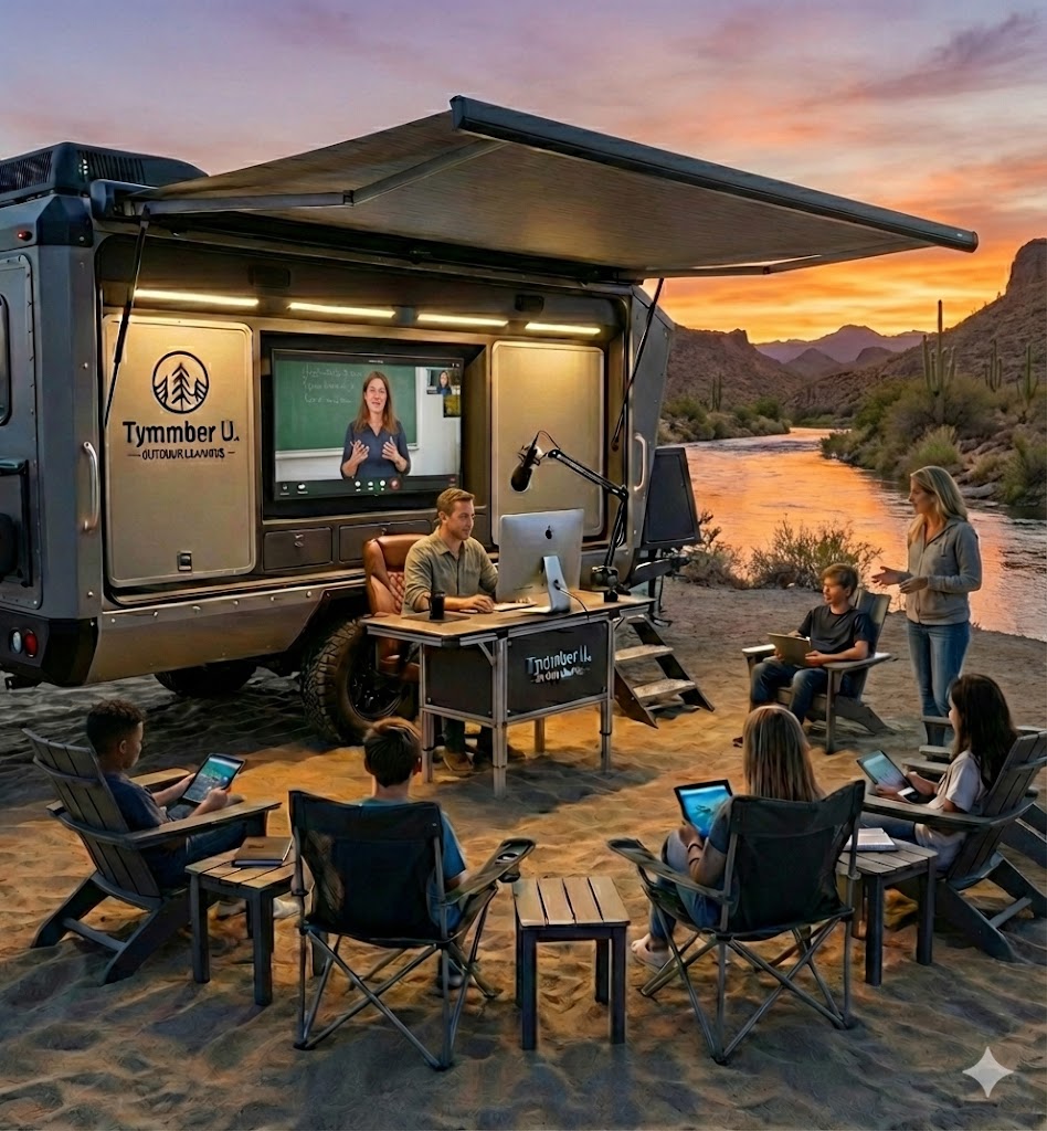 Tymmber U TRAILPOD deployed — RoadSchool in the Sonoran Desert